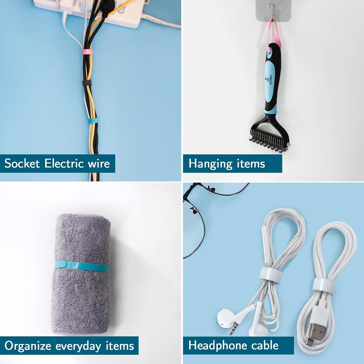 50PCS 6 Inch Reusable Cable Ties,Adjustable Cable Management,Cord Organizer,Cable Organizer,Multi-Purpose Wire Ties(Multi-color)