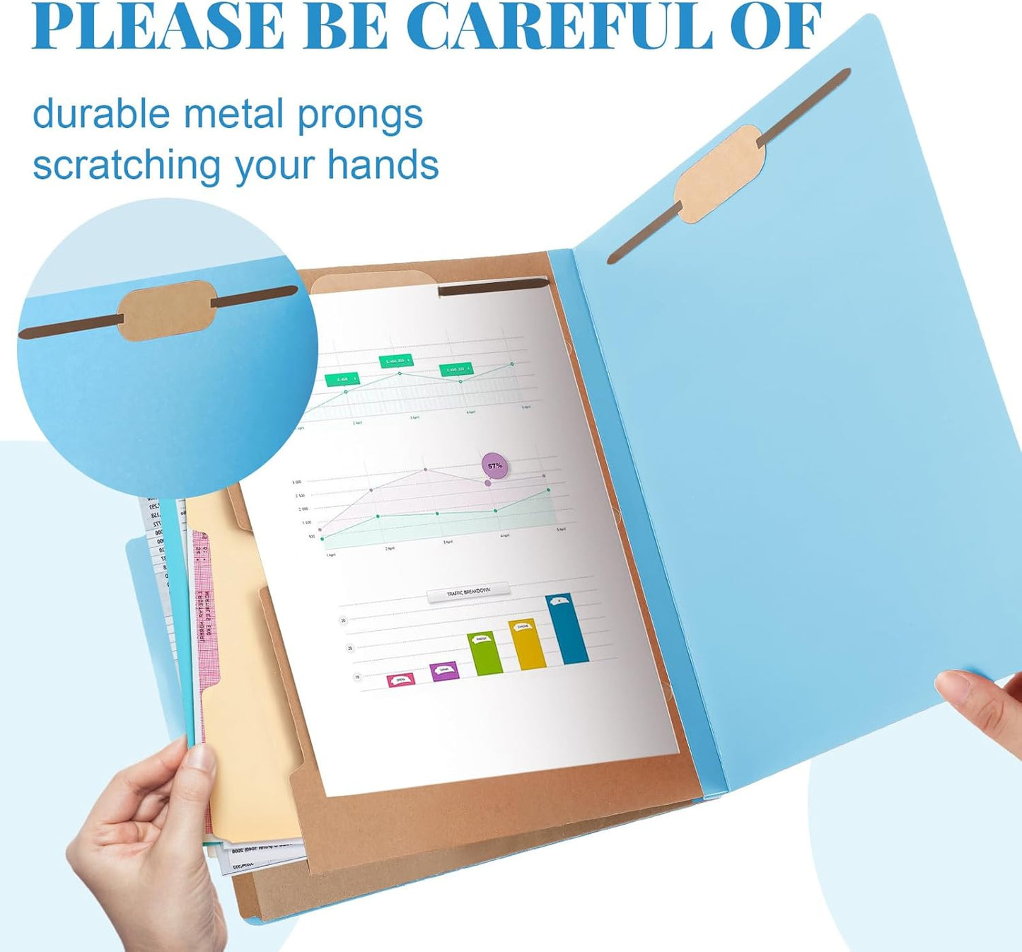 36 Pcs Classification Folders Letter Size, 2 Pocket Dividers Pressboard File Folder with Fasteners, Expanding File Organizer Bulk for Teachers, Clergy, Office, Church, Christmas (Blue)