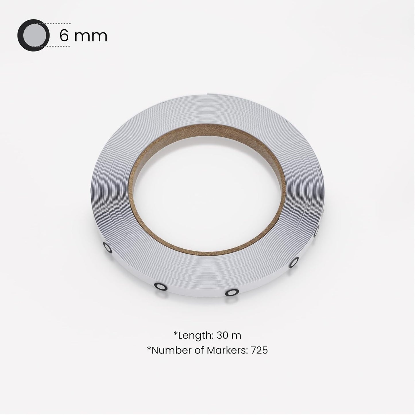 Revopoint 3D Marker Tape for 3D Scanning, 6.0 mm 3D Scanning Markers for 3D Scanners, 3D Tracking Dots Reference Point for Preventing Tracking Loss and Enhance Accuracy, 30 m Length with 725 Markers