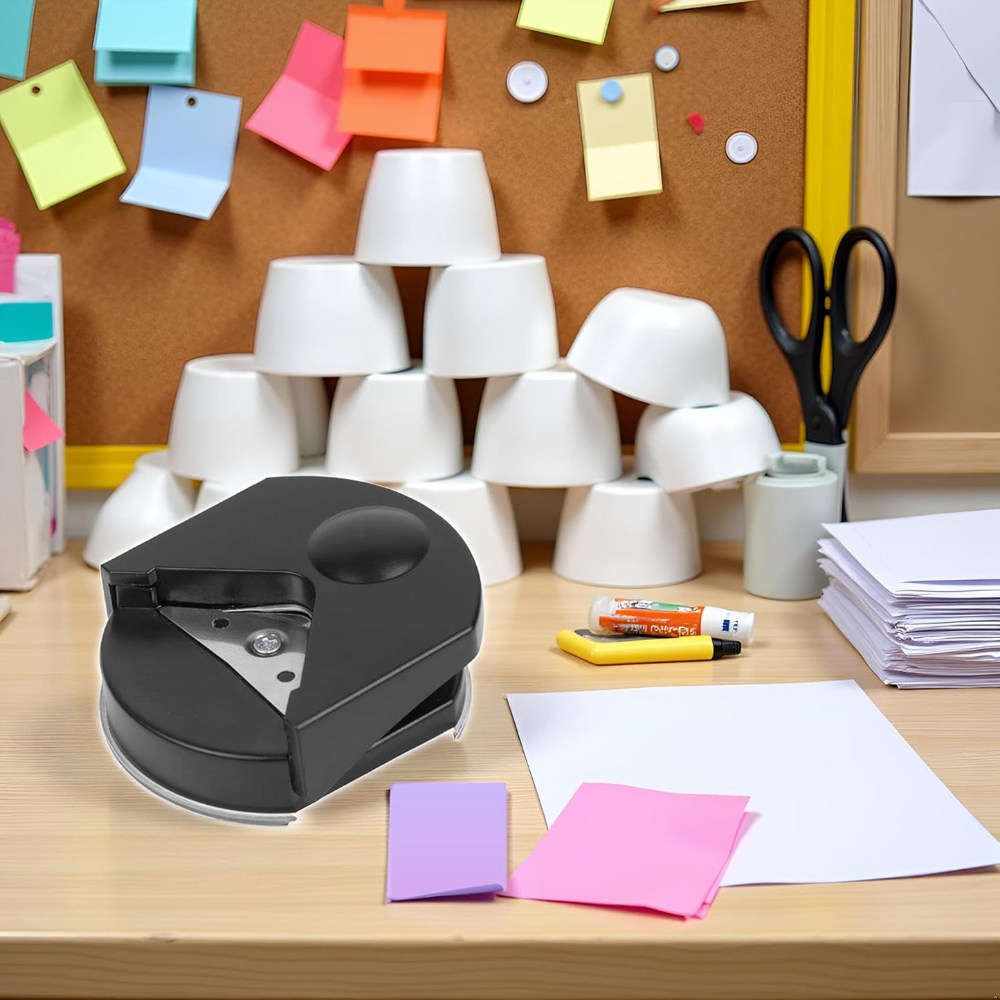 Black Corner Rounder Punch 4mm Corner Cutter Tool | Mini Portable Round Corner Trimmer Cutter for Card Photo Card Making Projects Postcard Laminate Scrapbook Supplies 4mm