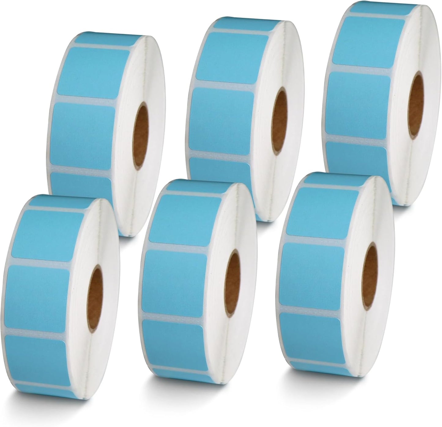 BETCKEY - 1" x 1" Square QR Code Labels Compatible with Zebra & Rollo Label Printer,Premium Adhesive & Perforated[Light Blue, 6 Rolls, 8280 Labels]