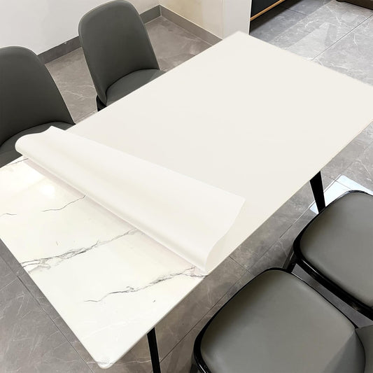 Leather Table Cover,1.8mm Thick,36x60 Inch Table Protector,Table Protector for Dining Room Table,Dining Table Cover,Table Cover Protector,Table Pad(White+White,36x60)