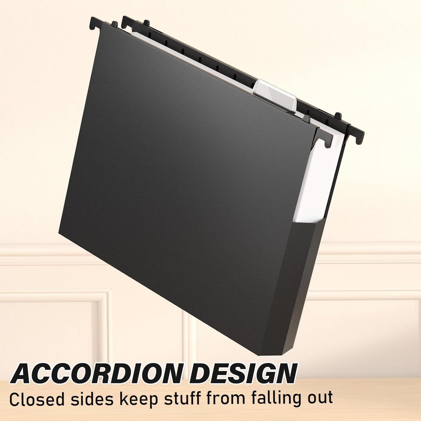 Plastic Hanging File Folder Letter Size,Heavy Duty 2" Expandable File Folder with Tabs,12 Pack Reinforced Expanding Hanging Folder,File Cabinet Folders,Extra Capacity,Hanging Organizer for Home Office