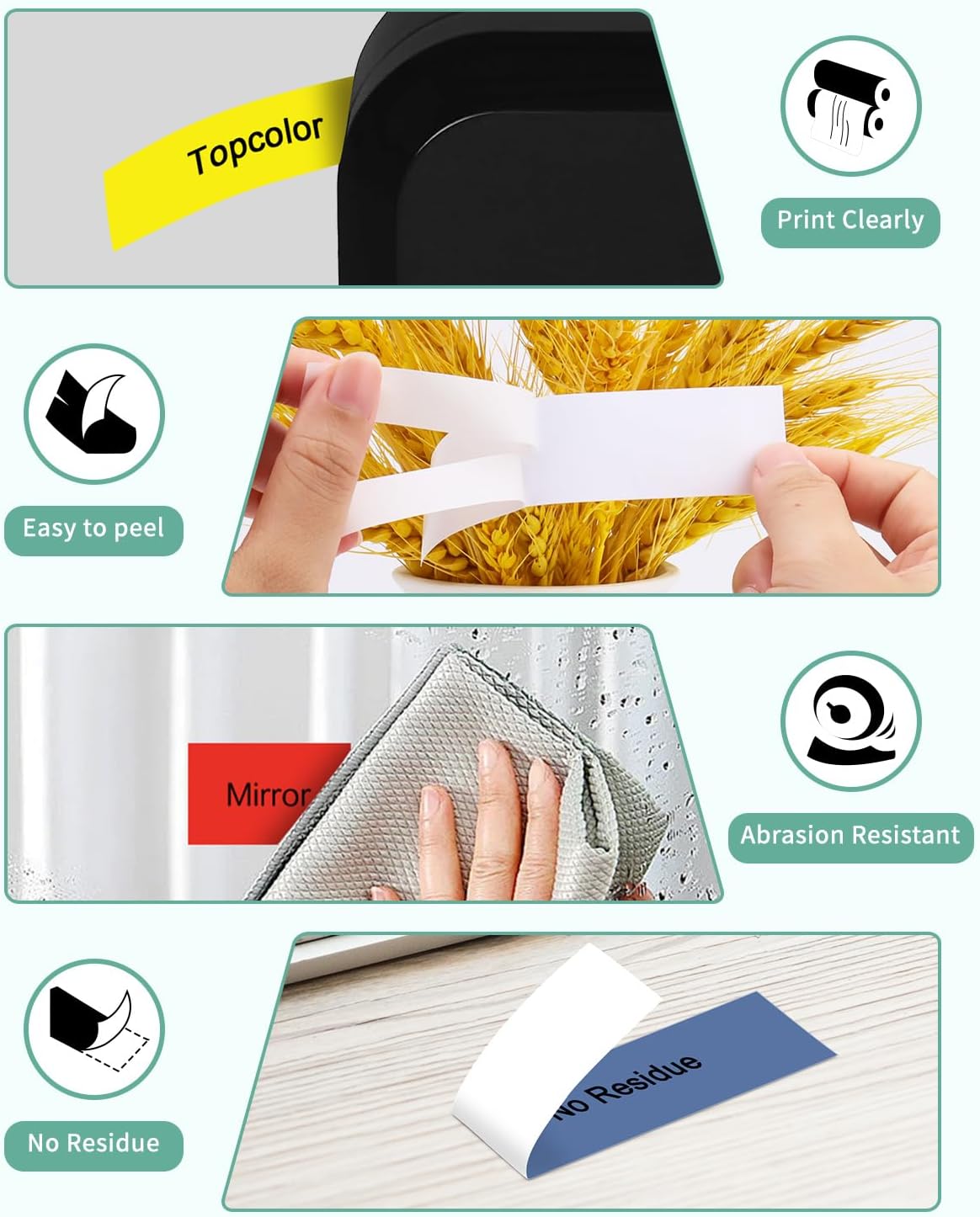 6-Pack 24mm 0.94" Label Maker Tape Compatible for Brother Label Tape 1 Inch PTouch Tze Tz 24mm Laminated Colored for PTP710BT PT-D610BT PTD600 PT2300, White/Red/Yellow/Blue/Green/Pink