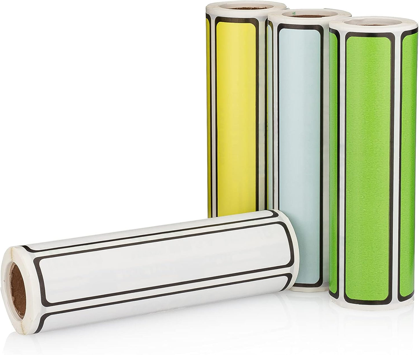 Carstens Adhesive Sticker Labels, 5 3/8” x 1”, Binder Labels for 1” Ring Binder Spines, Roll of 200, Multicolored, 4 Pack