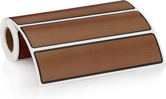Carstens Adhesive Sticker Labels, 5 3/8” x 1 3/8”, Binder Labels for 1.5” – 4” Ring Binder Spines, Brown, Roll of 200
