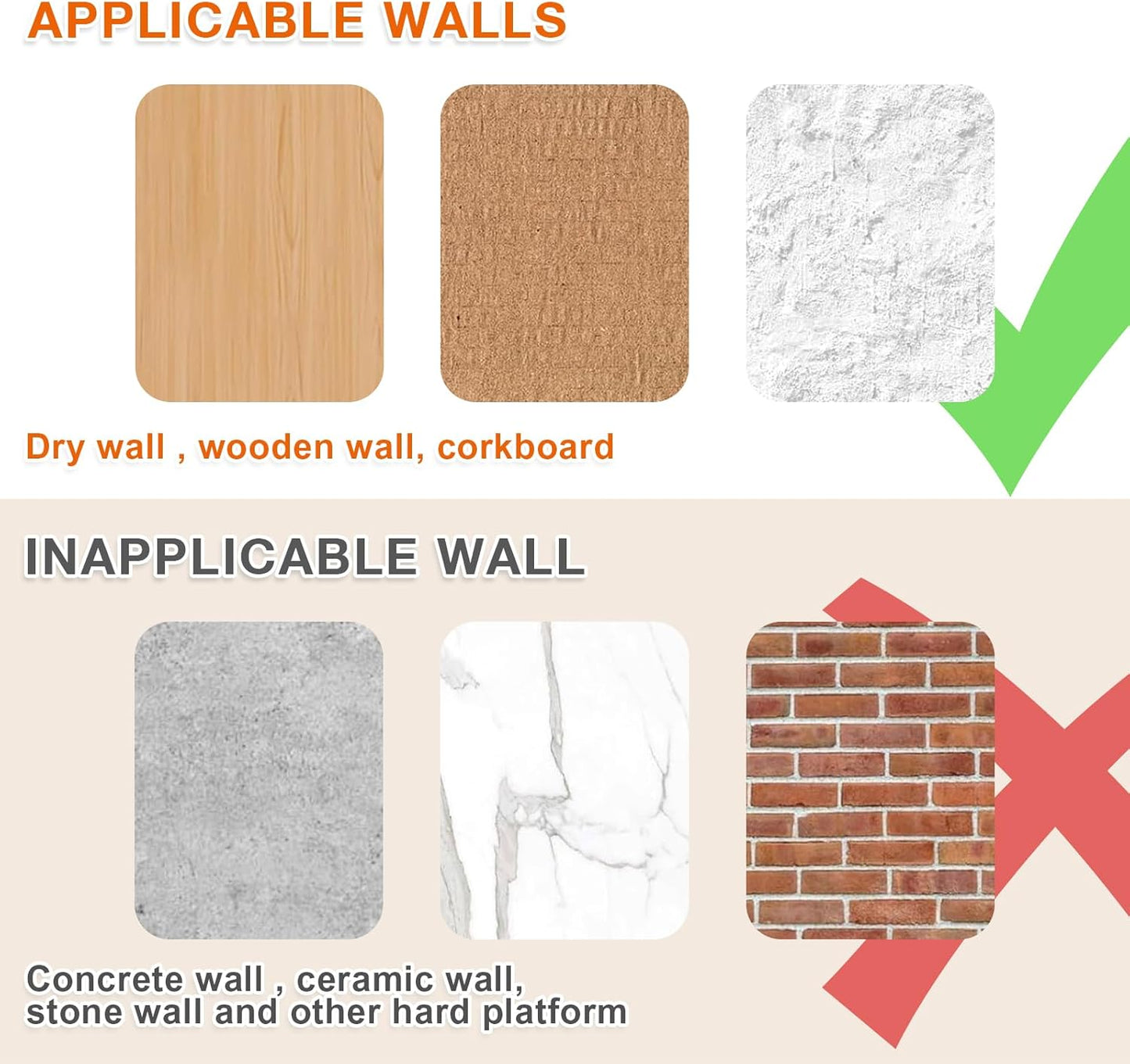 50 PCS Push Pins Picture Hangers Wall Hooks, Double Headed Thumb Tacks Without Nails, Renter Friendly Decor Thumbtacks for Tapestry Frame Art Photos (Black)