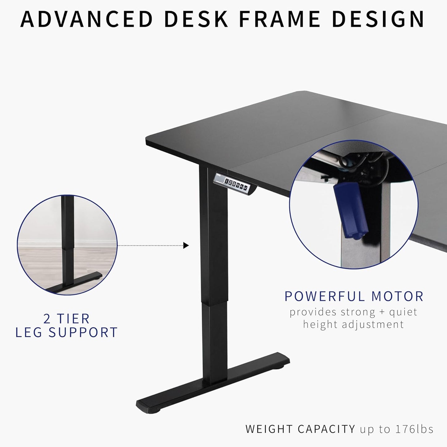 VIVO Electric 60 x 30 in Standing Desk, Memory Height Adjustment, 1B Series, Light Wood Top White Frame, DESK-KIT-1W6C-30