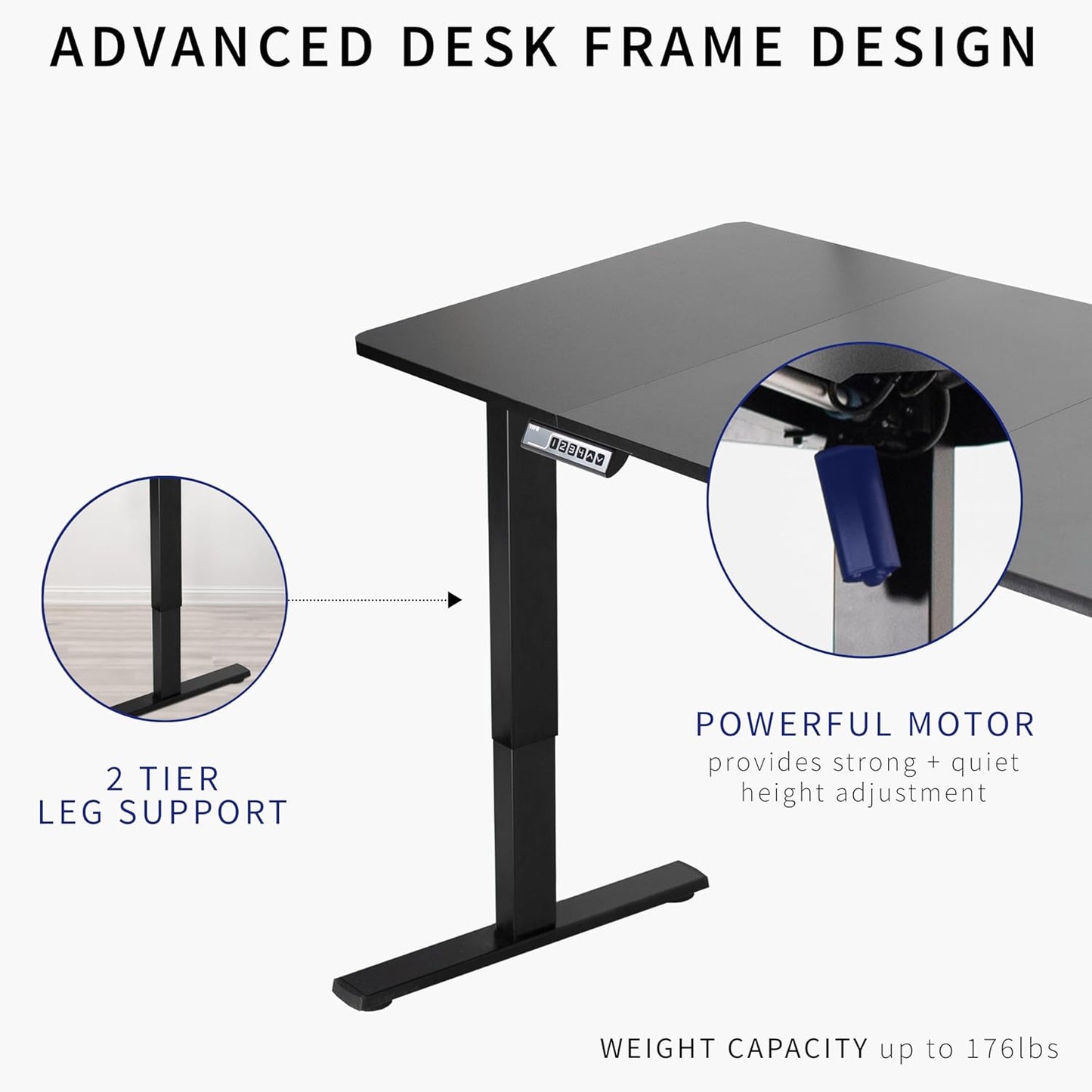 VIVO Electric 60 x 30 in Standing Desk, Memory Height Adjustment, 1B Series, Dark Walnut Top White Frame, DESK-KIT-1W6D-30