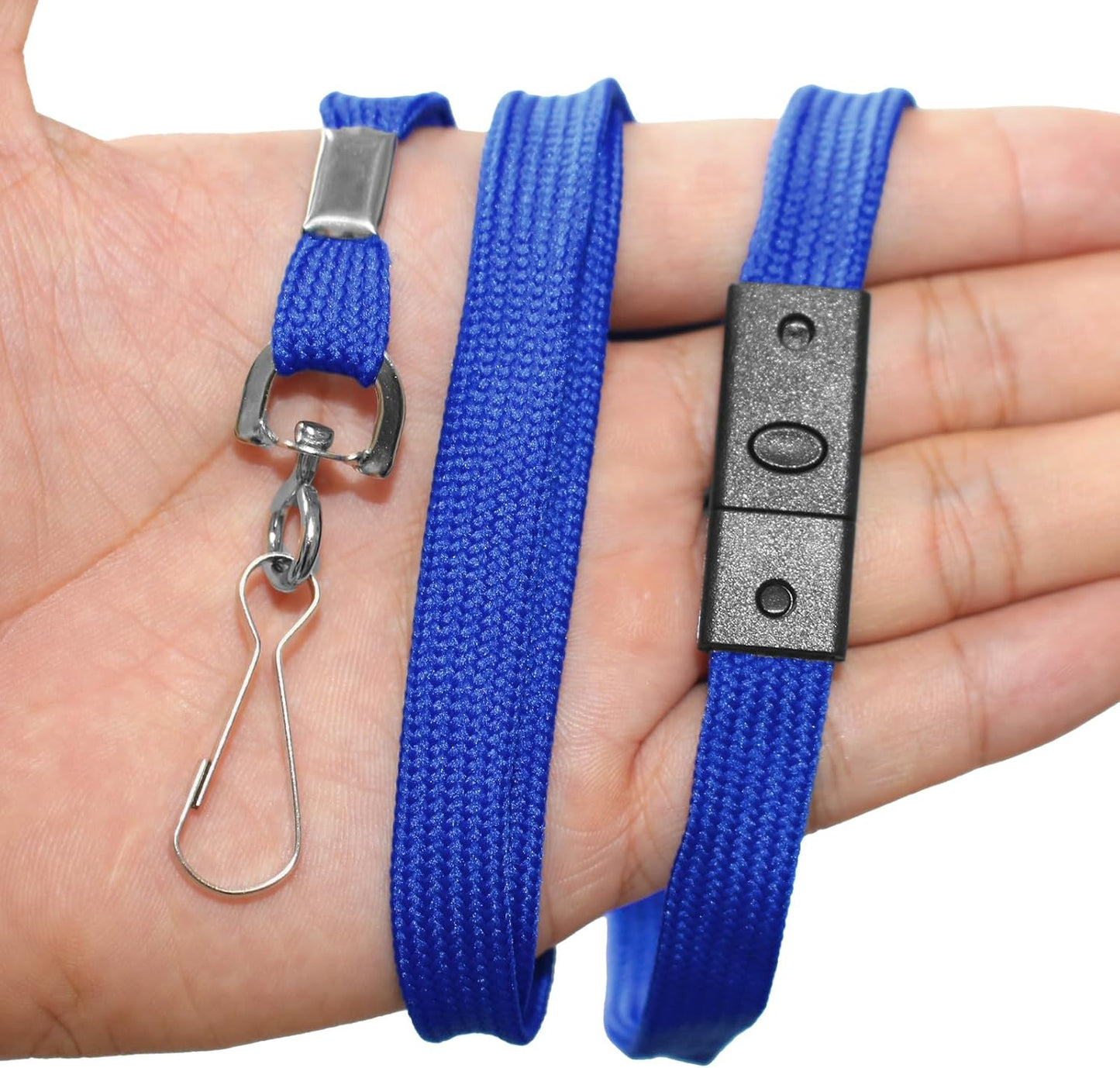 60 Pcs Breakaway Lanyards Safety Blue Lanyard with Swivel J Hook Premium Bulk Flat Lanyards 36" for ID Name Badge Holder, ID Badges Cruise, School, Students, Coach, Festival and Hang Keys