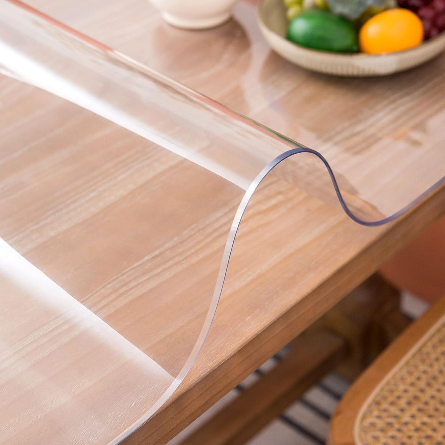 Clear Table Cover Protector 60 x 84 Inch, 2mm Thick Table Protector for Dining Room Table, Clear Plastic Table Cover, Pad Mat for Kitchen, Writing Desk Pad for Desktop