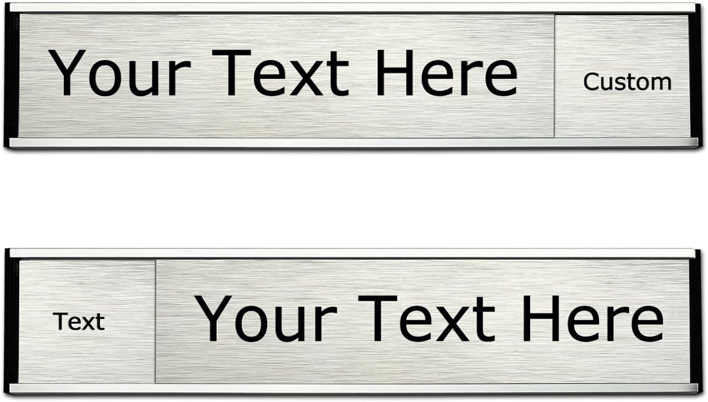 Custom Slider Sign for Door and Wall - 2 X 10 inch Custom Slider Sign for Home, Office, Hotels, Hospital, Conference Room, Slider Door sign with Aluminum Holder
