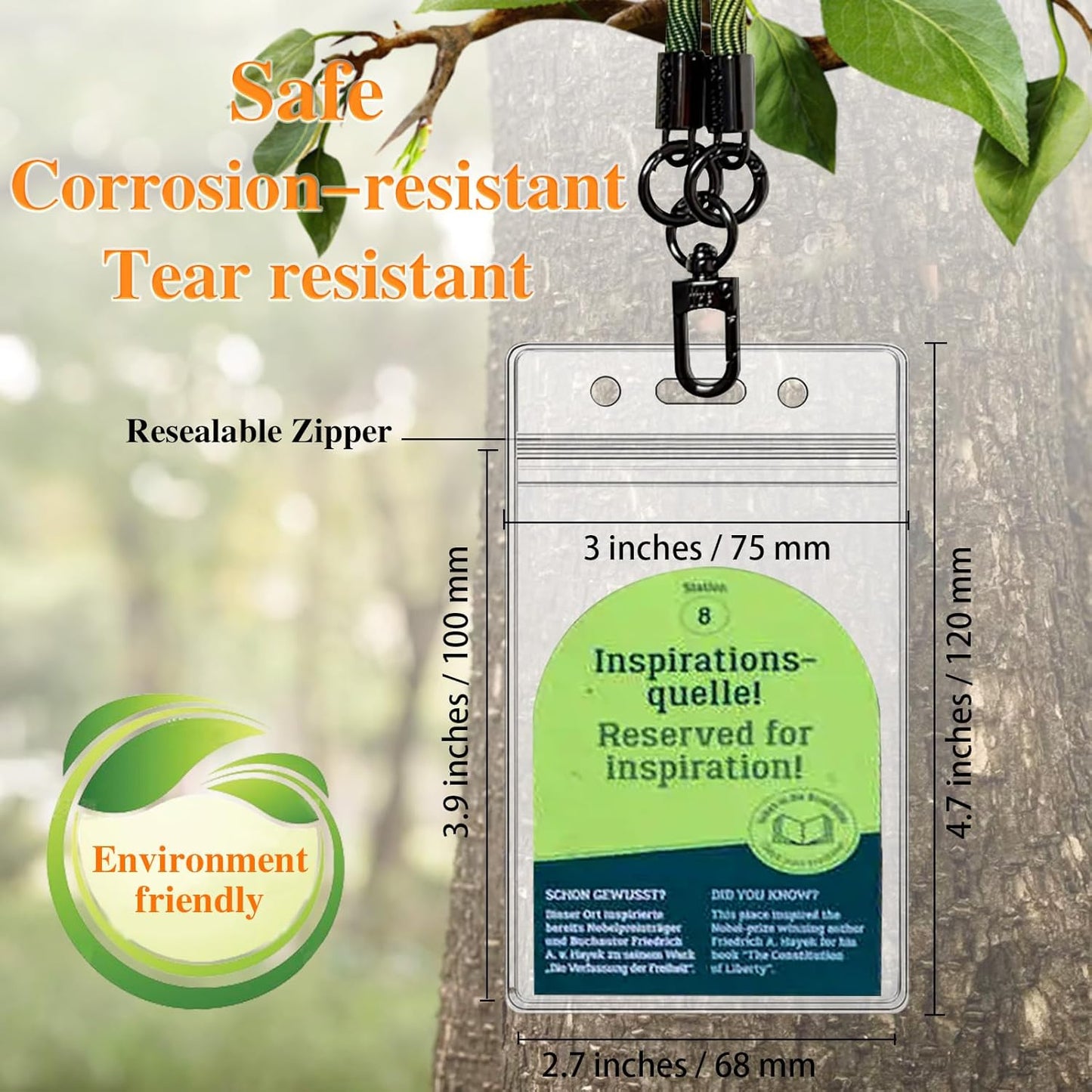 250 Pack Name ID Badge Holder-Plastic Badge Holder for Lanyard, Vertical Extra Thick 3.9" x 2.7" Waterproof Name tag Holder for School/Office/Hospital/Exhibition/Party/Cards Credit Card