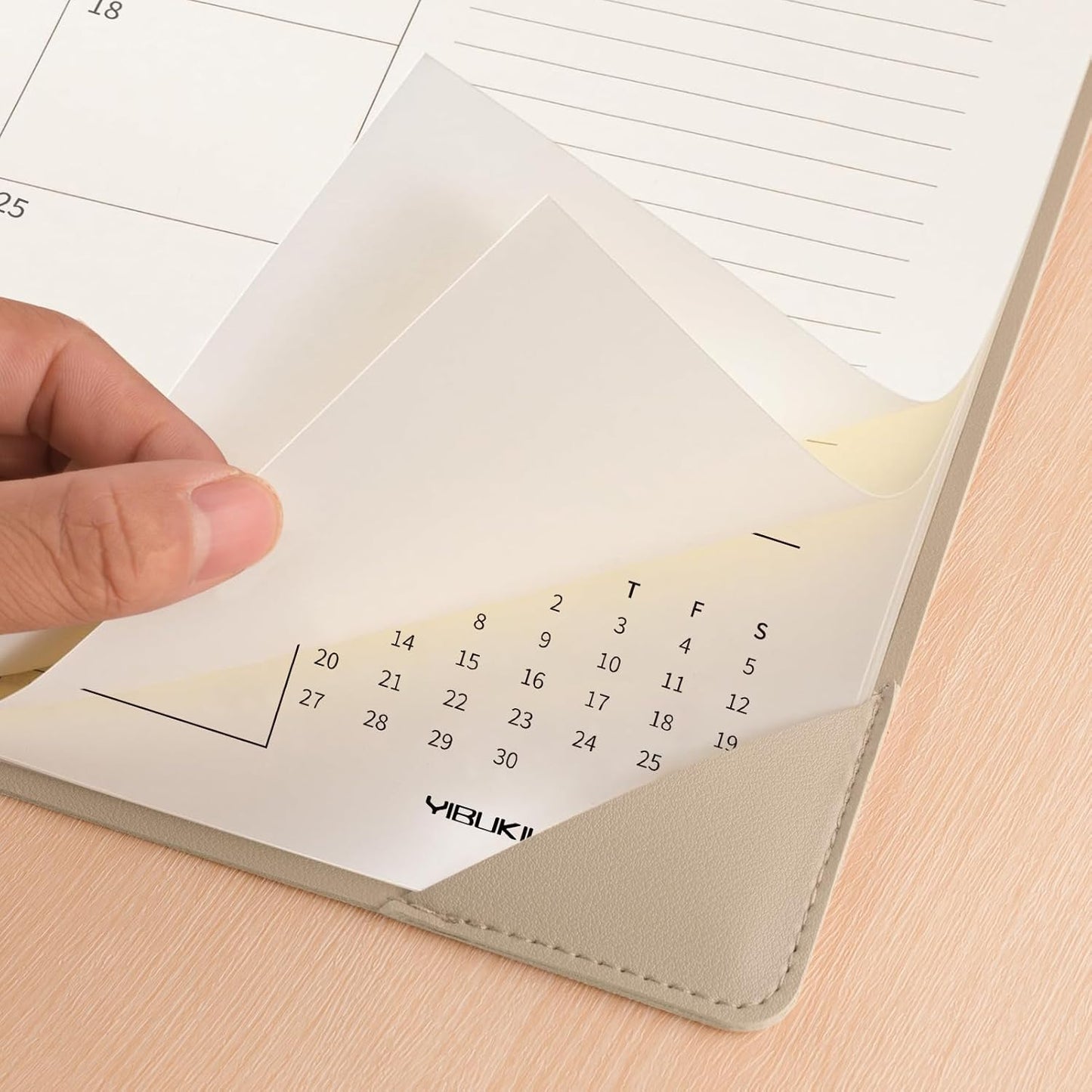 Desk Calendar 2025-2026 Large 22x17, July 2025-December 2026, 18 Months Big Desk Pad Calendar with Desktop Mat and Plastic Cover for Home Office School Planning, Apricot