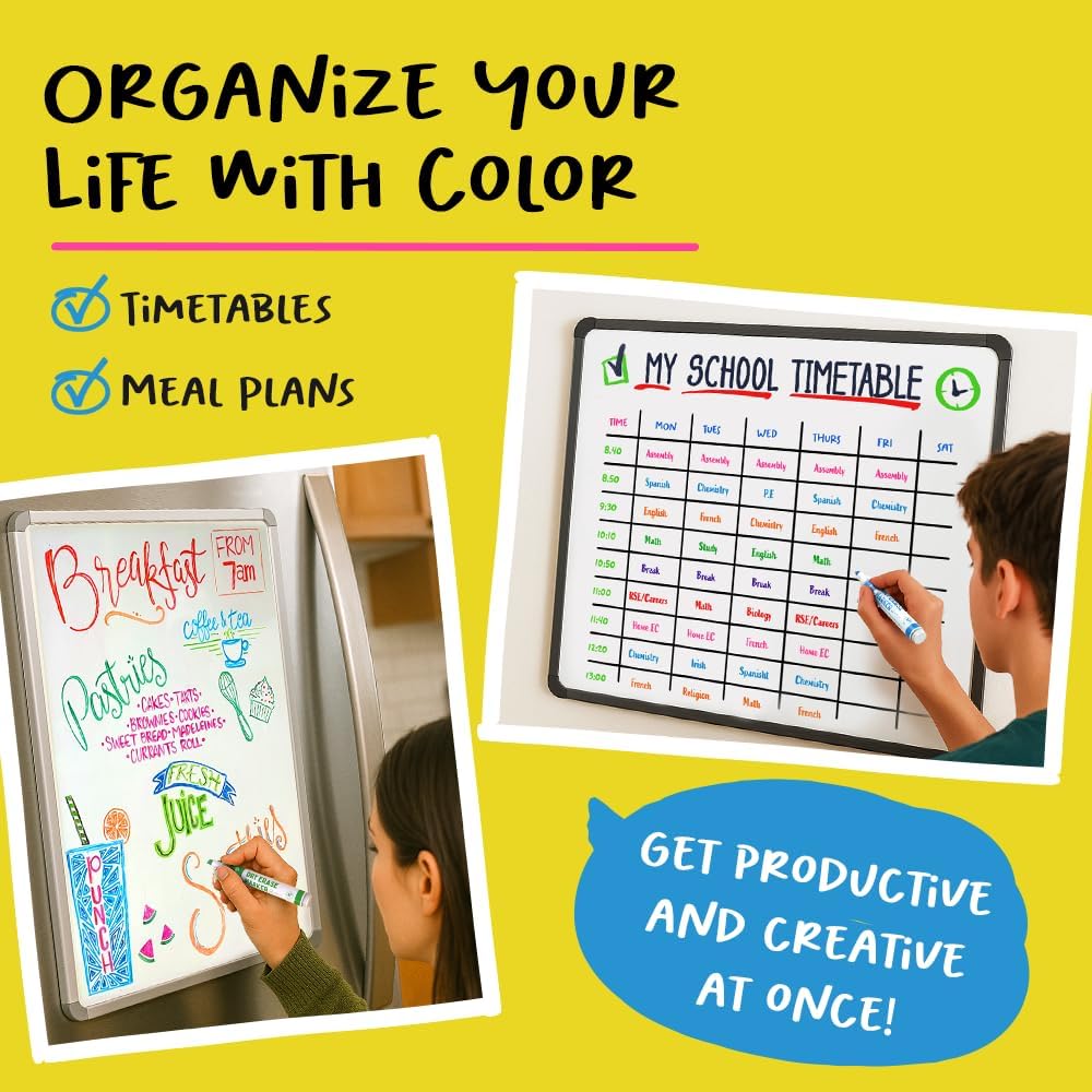 Chalkola Dry Erase Markers Chisel Tip (15 Pack, 12 Colors) | Dry Erase Pens - Non toxic, Low odor Whiteboard Markers for Kids, Teachers, Office, School, Classroom Supplies & Accessories