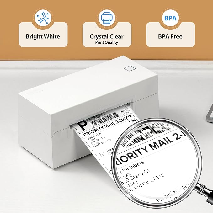 Fanfold 4" x 6" Direct Thermal Labels 1000 Thermal Printer Paper 2 Stacks Shipping Labels