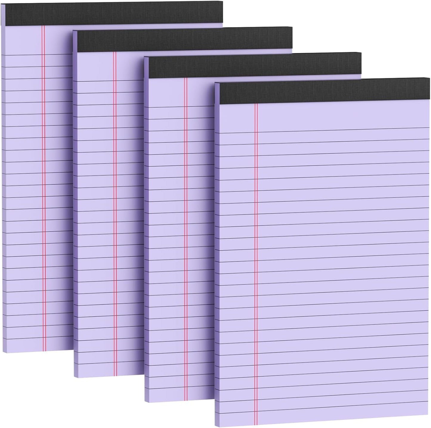 4 Pack Note Pads 5 x 8 Inch Purple Small Legal Pads 5 x 8 Colored Notepad 5 x 8 Perforated Writing Pads Lined Paper Pads College Ruled Pad Paper 30 Sheets Notebook for Study, To-Do Lists, Office