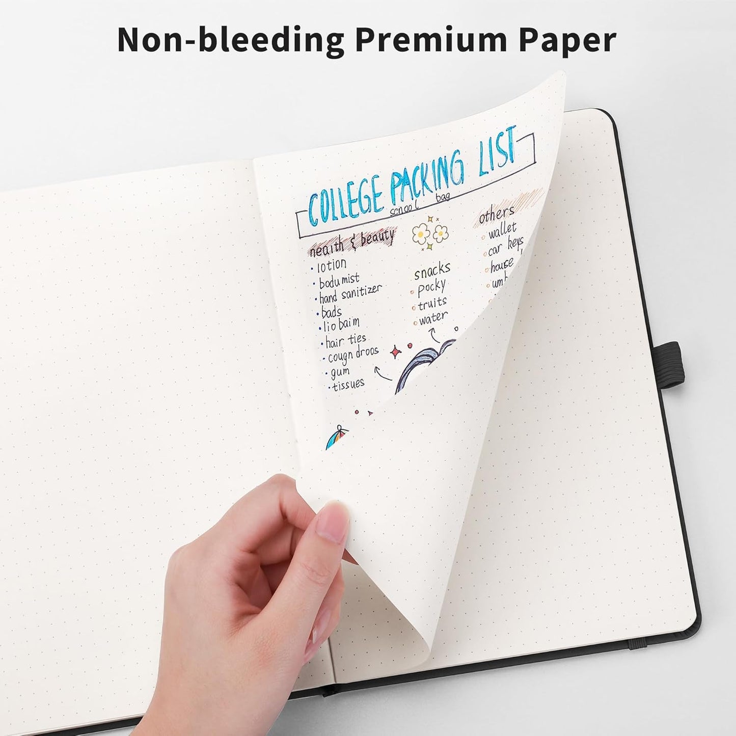 RETTACY Bullet Dotted Journal Notebook, 2-Pack, 160 Numbered Pages per Pack, A5 Medium Size (5.7'' x 8.3''), 120 GSM Thick Paper, Leather Hardcover, for Bullet Journaling (Black & Dark Green)