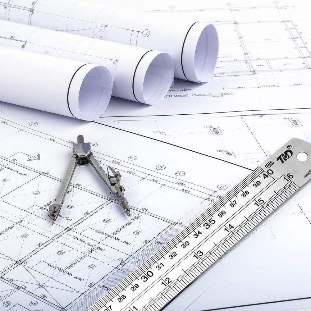 ZZTX Metal Straight Edge Ruler Set - Stainless Steel, 6 Inch, Bulk 2 Pack