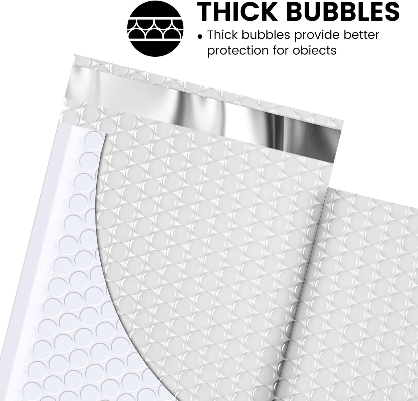 Fuxury Bubble Mailers 4x8 Inch 500 Pack Padded Envelopes Usable Size 4x7" Thick Mailing Envelopes Bubble Opaque Padded Mailers Shipping Bags for Mailing Jewelry Makeup Small Business White