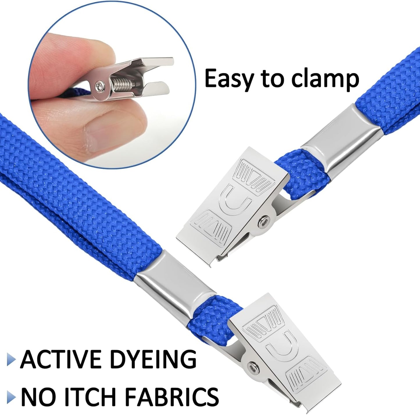 400 Pack Neck Lanyard Bulk with ID Card Holder Lanyards for ID Badges Vertical Name Badge ID Card Holders Flat Neck Lanyards with Clip for Nurses Teacher Students, Blue