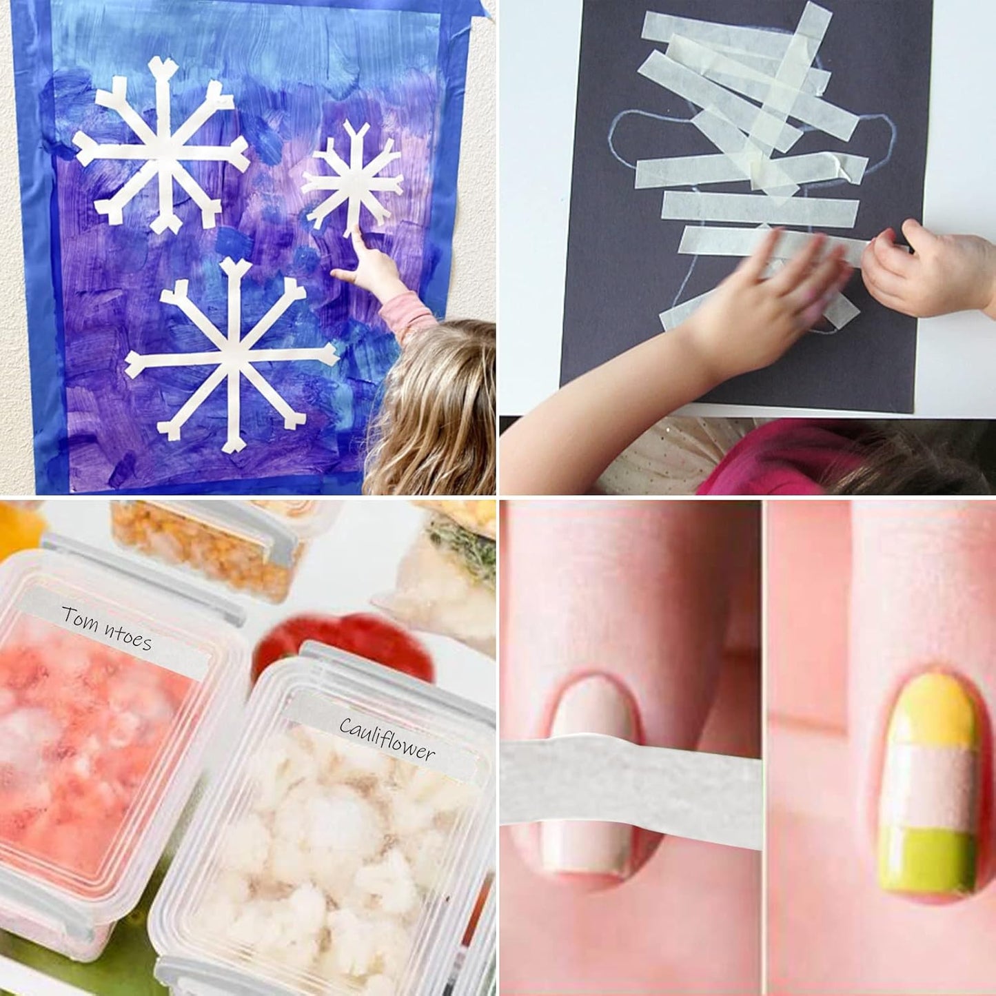 Beige White Painters Tape,1 inch x 60 Yards - Medium Adhesive White Masking Tape for Painting,Labeling,DIY Crafting, Decoration and School Projects