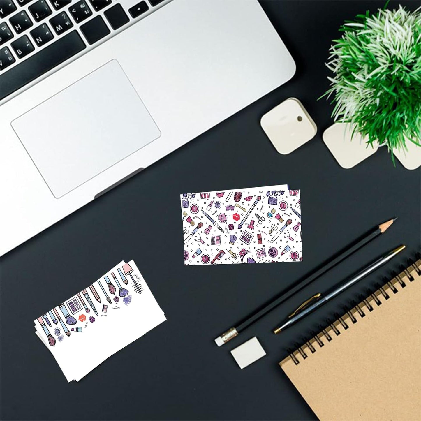 Custom Business Cards Personalized Business Cards for Small Business 300gsm Matte Paper Front & Back Sides Printed 3.5" x 2" - Makeup Artist Template