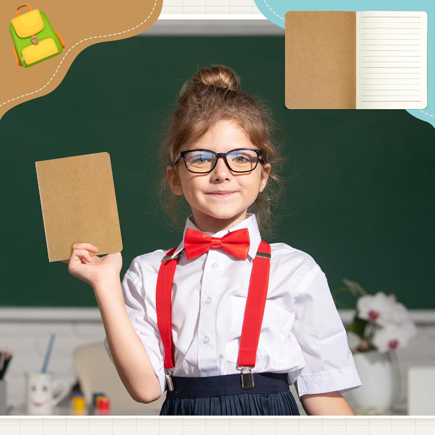 Colarr 60 Pcs Mini Notebooks 5.5 x 4 Inch 30 Sheets Small Journal Bulk Blank Lined Notebook Small Kraft Paper Book Bulk Student Classroom Office Back to School Supplies(Brown)