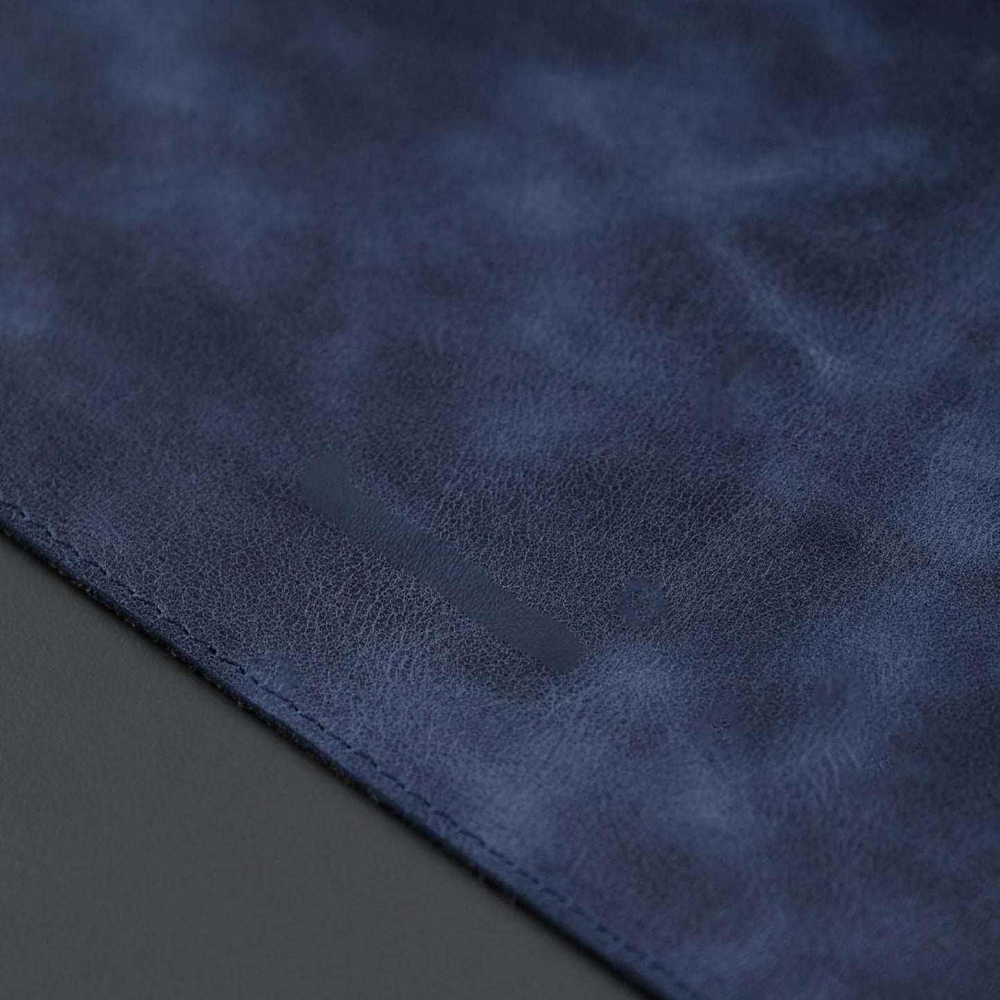 Jersey Genuine Calfskin Leather Desk Pad, Office Desk Mat with Non-Slip Bottom, Smooth Surface for Mouse & Keyboard, Desk Protector (36x19 inches) (Navy)