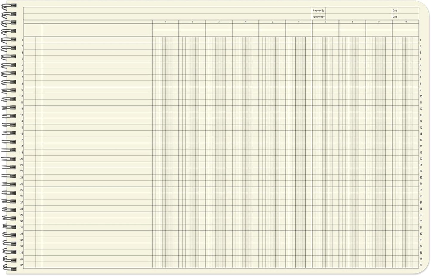 BookFactory Accounting Ledger Notebook/Large 10 Column Accounting Ledger Columnar (Ten Columns) Log Book - 17'' x 11'', 100 Pages, Wire-O Landscape Format (LED-100-CLCW-PP(17x11-Ledger-10)-AX)