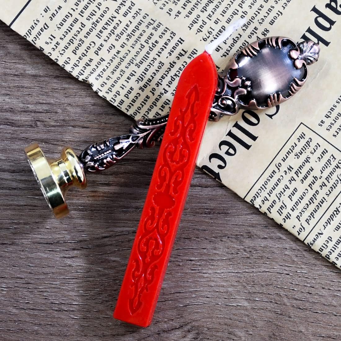 Wax Seal Stamp kit, Envelope Seals DIY Kit - Retro Sealing Wax Candle + Classic Initial Alphabet Seal Stamp Letter B - in Blue Gift Box