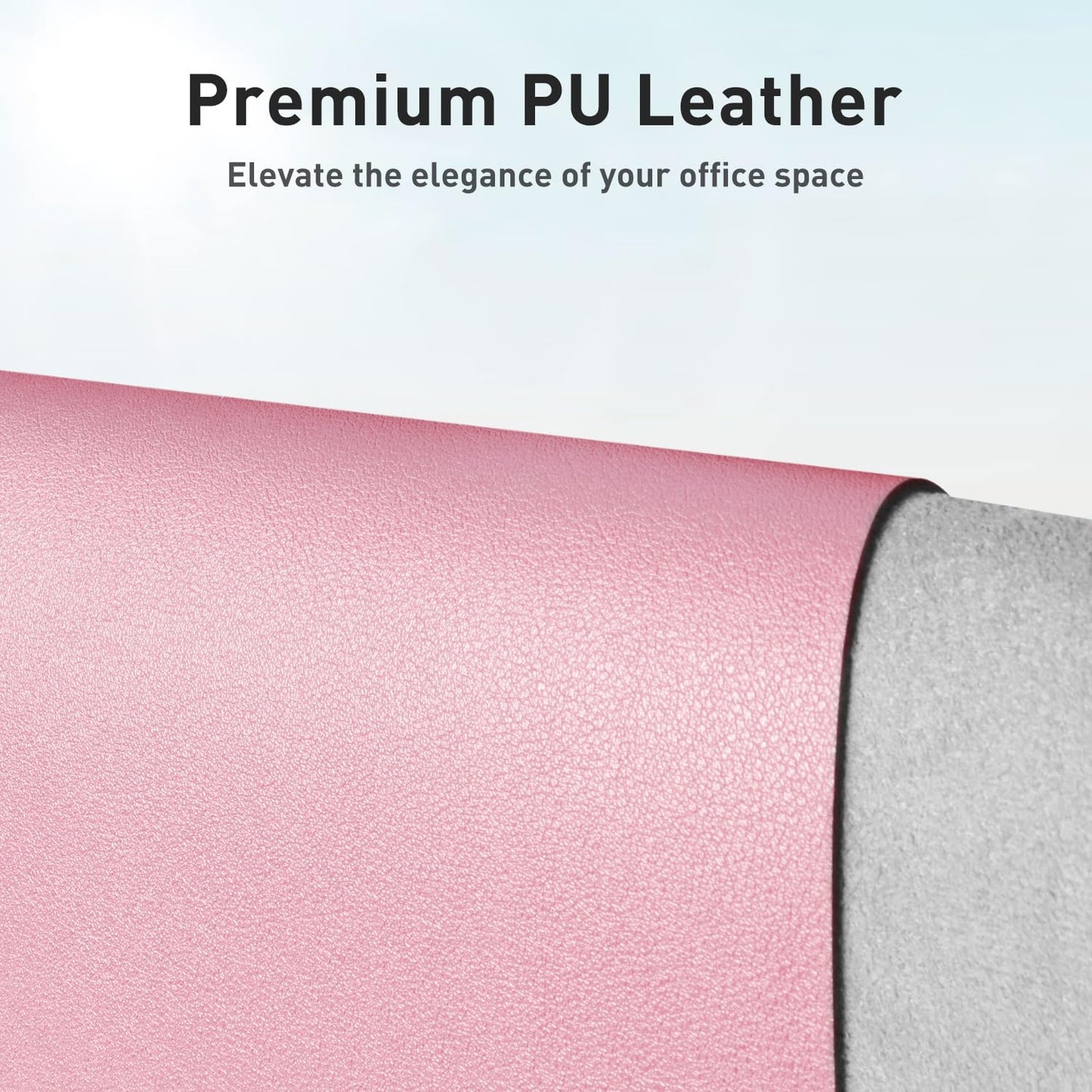 Aothia Leather Desk Pad Protector, Mouse Pad, Office Desk Mat, Non-Slip PU Leather Desk Blotter, Laptop Desk Pad, Waterproof Desk Writing Pad for Office and Home (23.6" x 13.7", Fairy Pink)