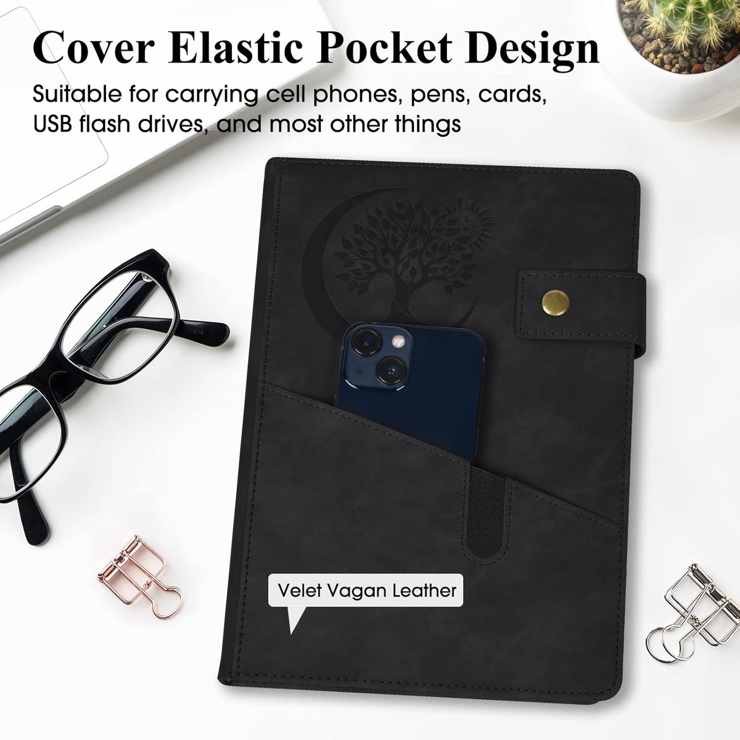 365 Page Thick Lined Journal Notebook for Men Women, B5 Large Leather Journals for Writing, Hardcover Notebooks for Work, School, Note Taking, Business, Travel Diary, College Ruled 7.6" x 10"