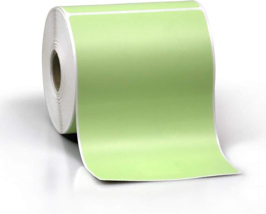 4" X 6" Direct Thermal Perforated Stickers Labels for Shipping Labels, Inventory, and Color Coding - Compatible with Zebra, Rollo, Godex and More (Green, 1 Roll)