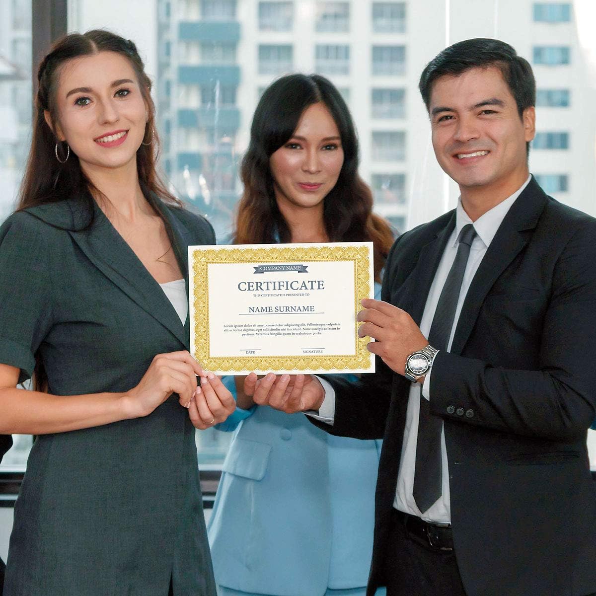 Elite Gold & White Parchment Certificate Papers - Pack of 100, Laser & Inkjet Printer Compatible, For Office, Business Awards, Graduation, School Diplomas, 8-1/2" x 11" on 70 lb Text Stock