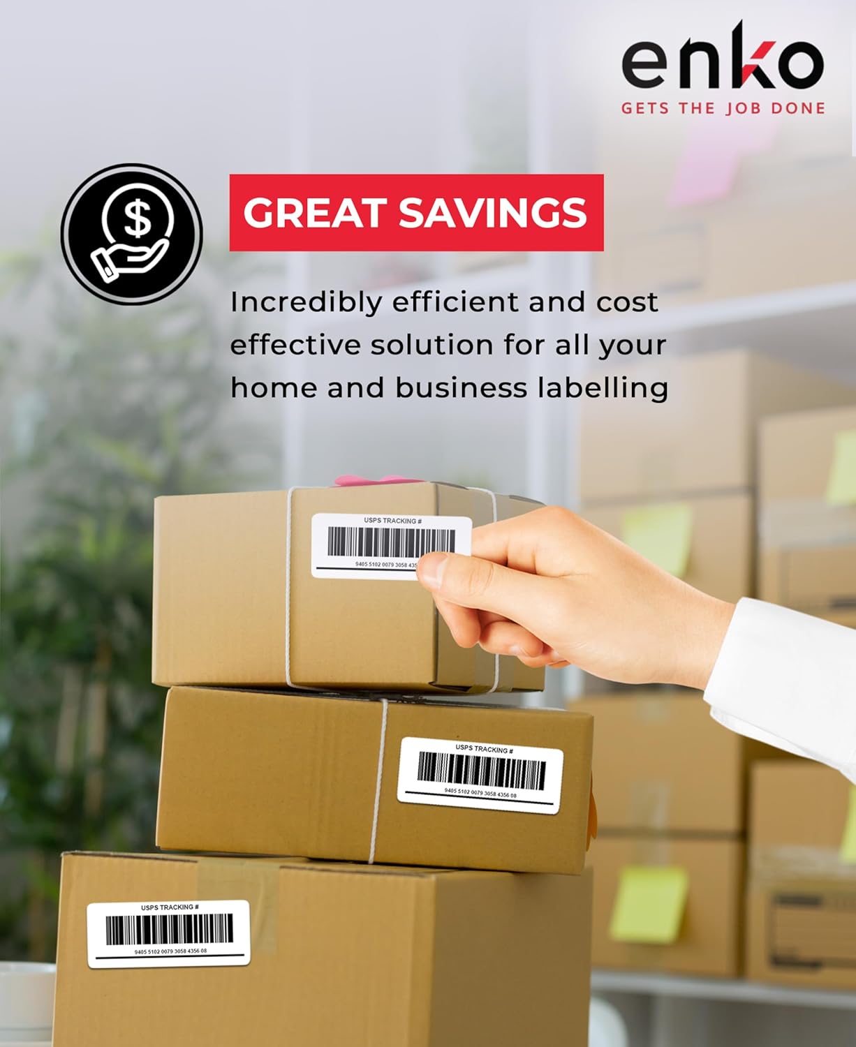 enKo 24000 Labels, 1/2 x 1-3/4 inches - White - Address, Mailing, Shipping and Barcode Blank Labels for Laser and Inkjet Printers