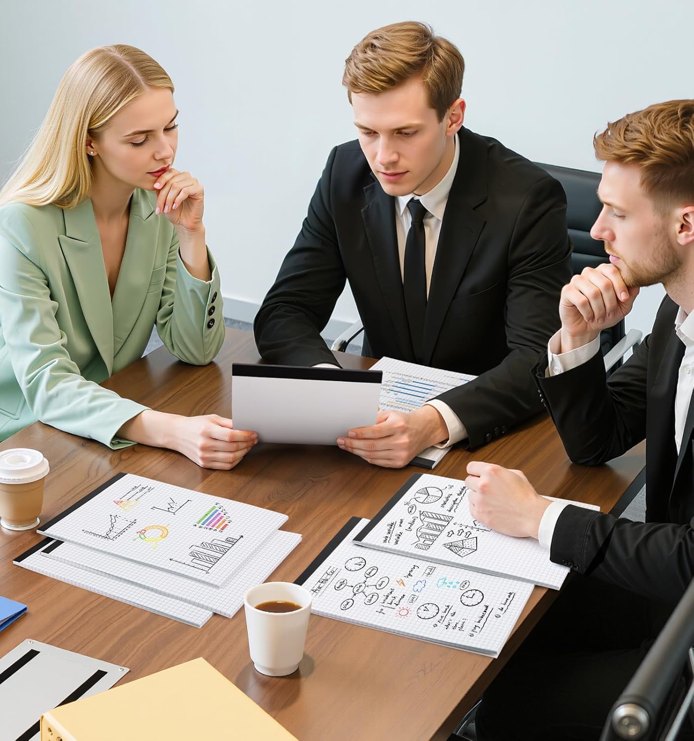 Graph Paper Notebook, 2 Pack, 8.5 x 11 Grid Paper, 4x4 Graph Ruled, 50 Sheets per Pad, Easy-Tear Perforations, 8.5 x 11 Cardboard Backing, for Math, Drafting, Drawing, Engineering