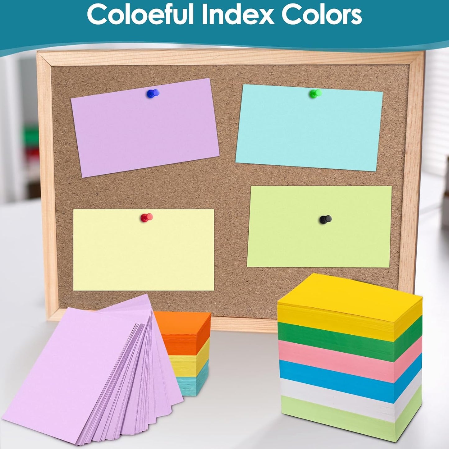 2000 PCS Blank Index Cards 3x5 Inch Colored Flash Cards Study Cards Flashcards Note Cards for Learning School Supply College Office, 10 Colors