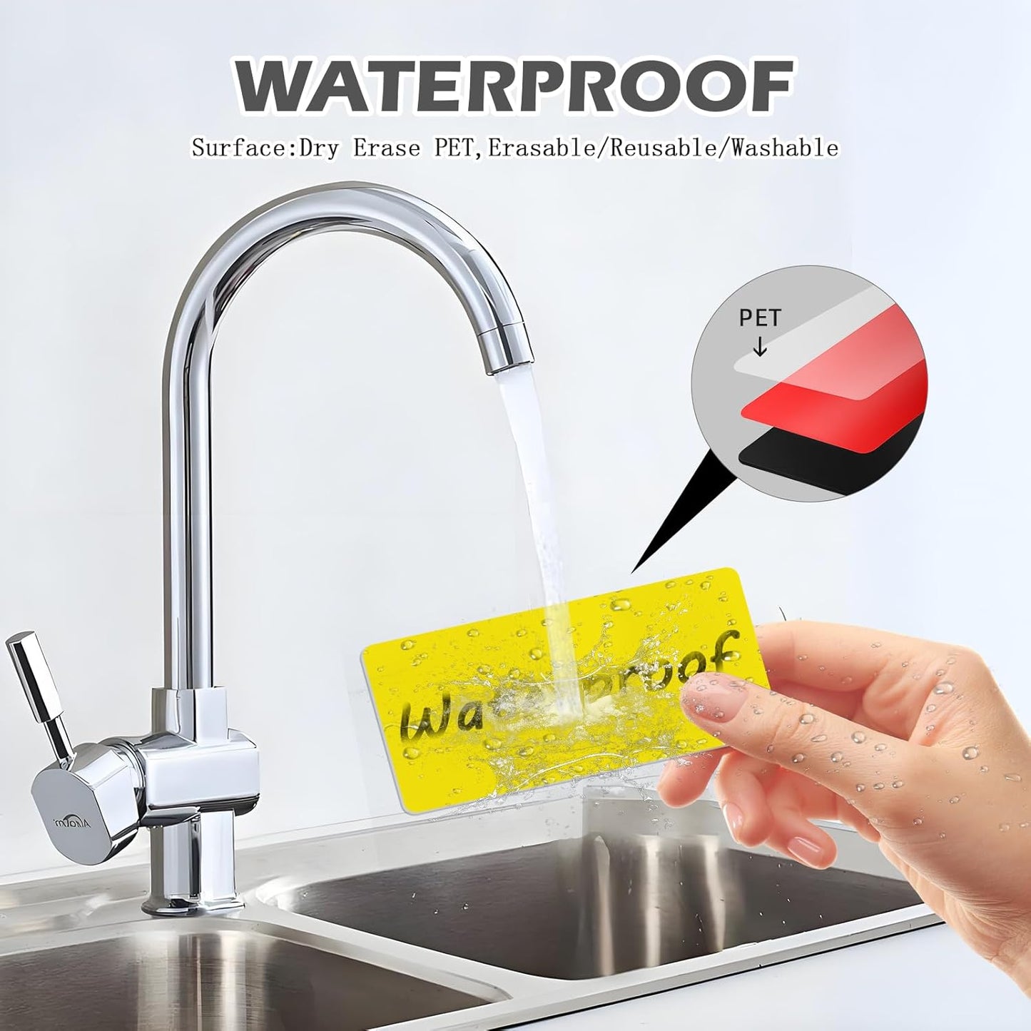 Realth Dry Erase Magnetic Labels Red (2'' × 4'' 40 Pcs),Blank Reusable Magnet Stickers, Magnets for Whiteboard, Washable Magnetic Sheets for Classroom Fridge Office, Name Tags for Teachers Students