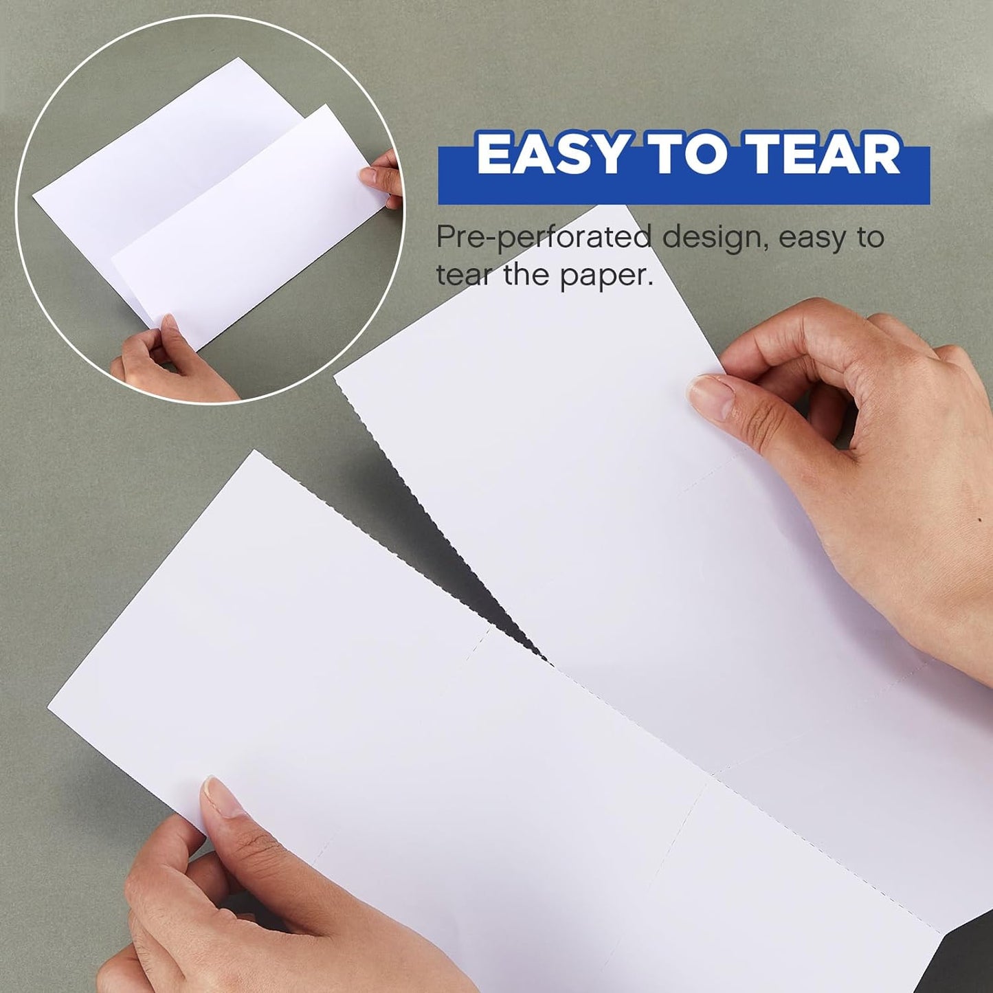 Lincia 200 Sheets 8-1/2" x 11" Blank Perforated Business Cards 8 up Per Page Thickness of 180 GSM Compatible with Laser Ink Jet Printer White Perforated Paper Cardstock (1600 Cards - 100# Tag)