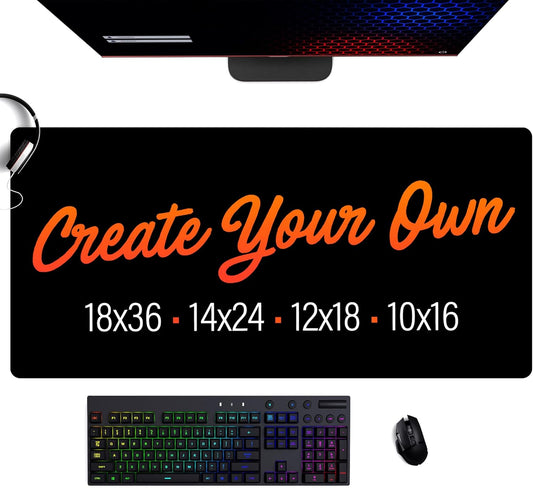 Custom Desk Mat – Personalized Desk Pad with Photo, Text, or Logo | 14x24” Extended Neoprene Gaming Mat for Work or Hobby, Sewn Edges