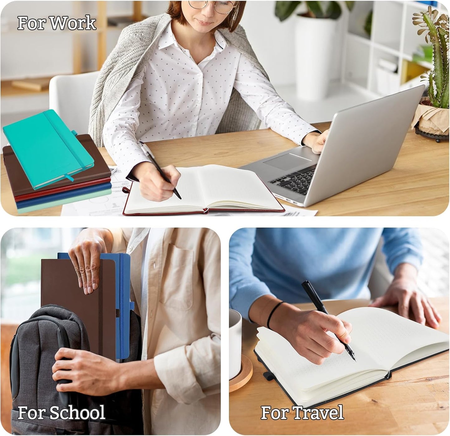 Bullet Dotted Hardcover Journal Notebook, A5 140 Pages 120Gsm Thick Paper for School,Note Taking,Work,Diary，5.7''*8.3'',Turquoise