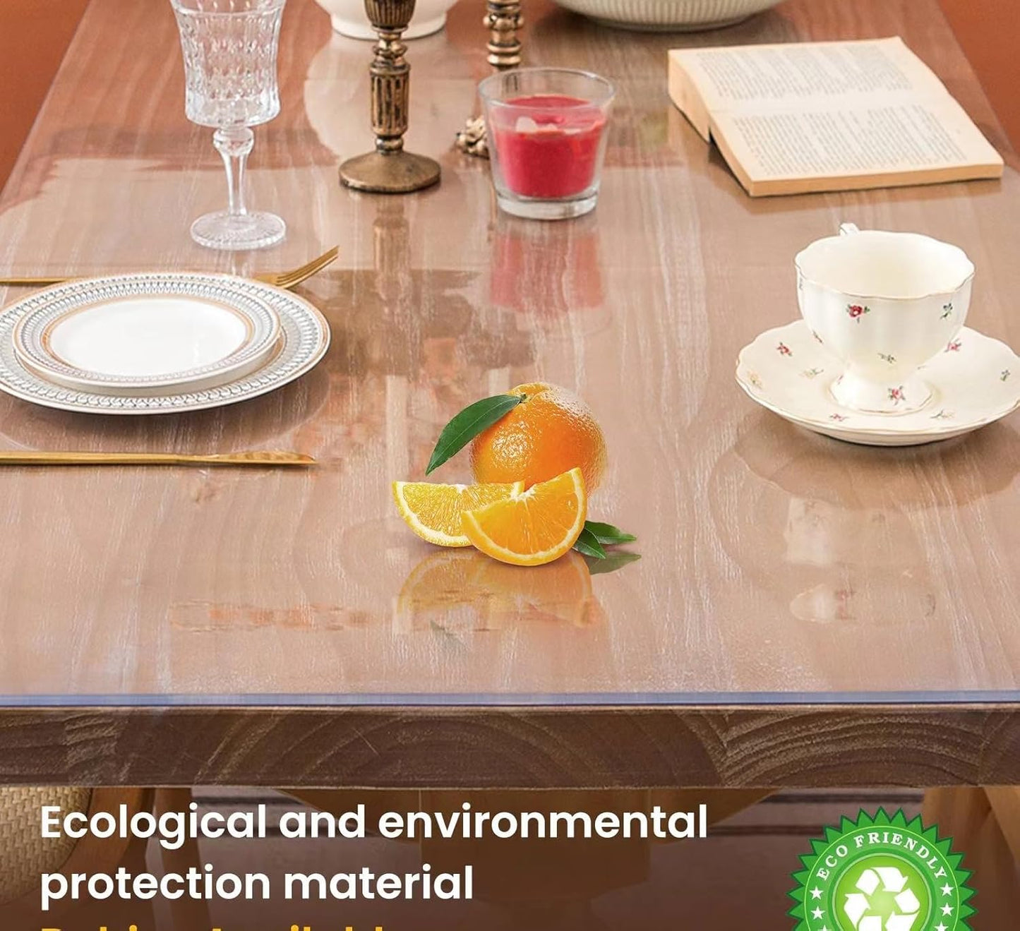 Clear Table Cover Protector, 60 x 108 Inch Table Protector for Dining Room Table, 1.5mm Thick Clear Plastic Table Cover, Pad Mat for Kitchen, Writing Desk Pad for Desktop