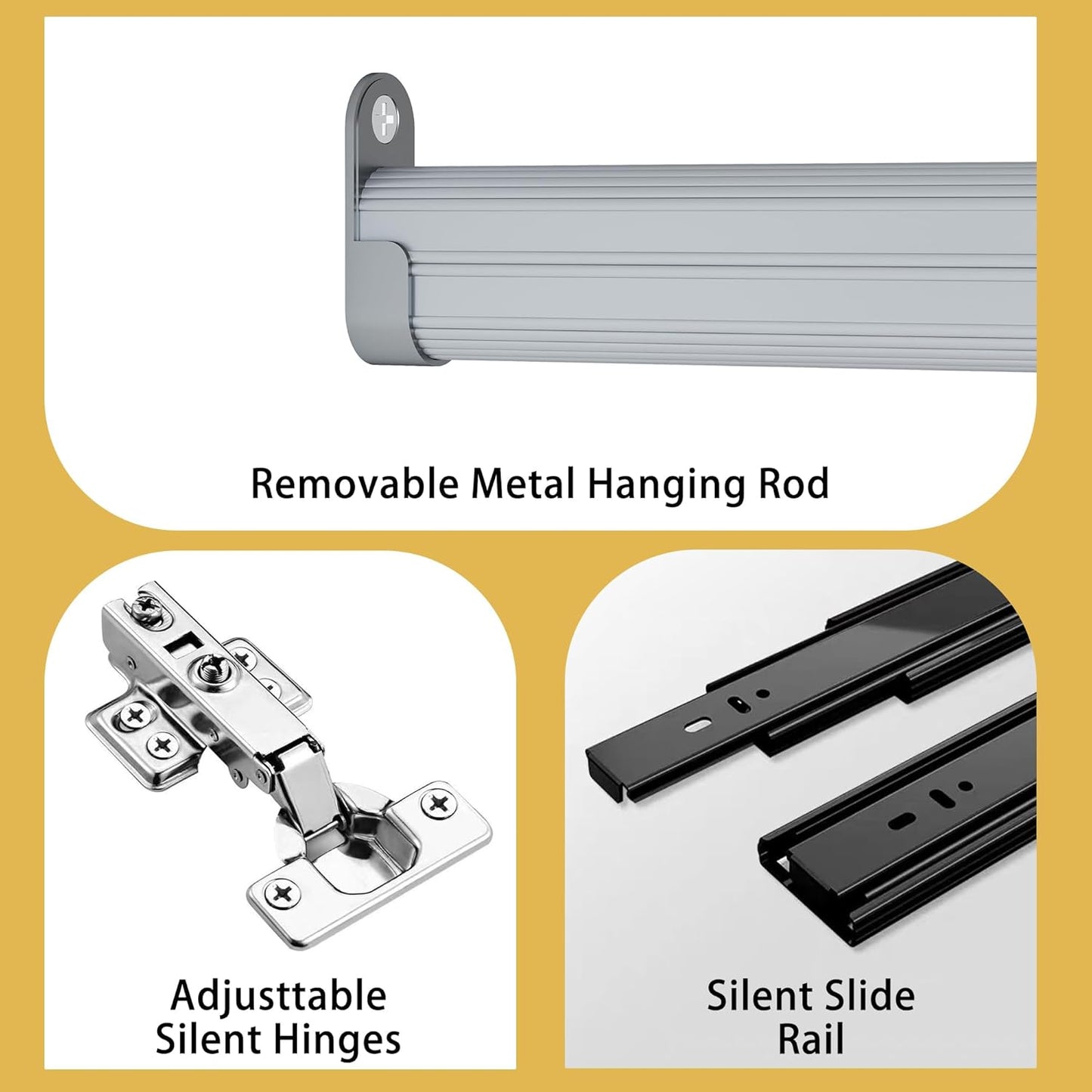 Bedroom Armoire Wardrobe Closet with 6 Drawers: White Wardrobe Closet with 4 Doors, Modern Cabinet for Clothes with Shelves, Wooden Armoire for Hanging Clothes (Modern, 2)