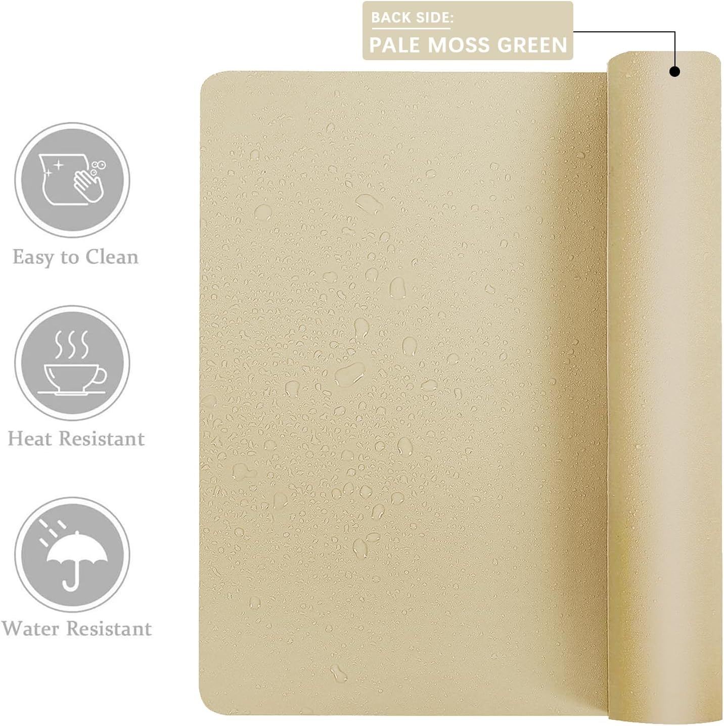 Aothia Double-Sided PU Leather Desk Pad - Non-Slip Large Mouse Pad & Desk Mat for Office, Home - Waterproof, Easy to Clean, Durable Dual-Sided Surface (31.5"x15.7", Sand Beige)
