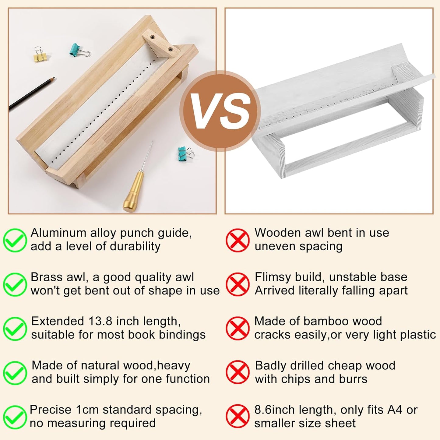 Bookbinding Punching Cradle with Aluminum Piercing Guide, with a Copper Awl, Signature Punching Tool Set for Bookbinding Kit, for Book DIY Crafts, Polished Smooth Surface, Easy to Use Guide