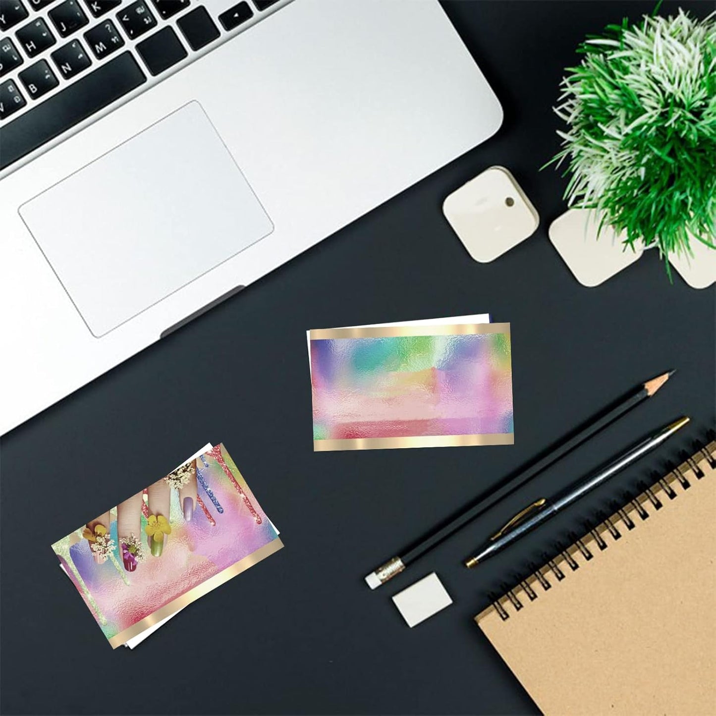 Custom Business Cards Personalized Business Cards for Small Business 300gsm Matte Paper Front & Back Sides Printed 3.5" x 2" - Nails Artist Template