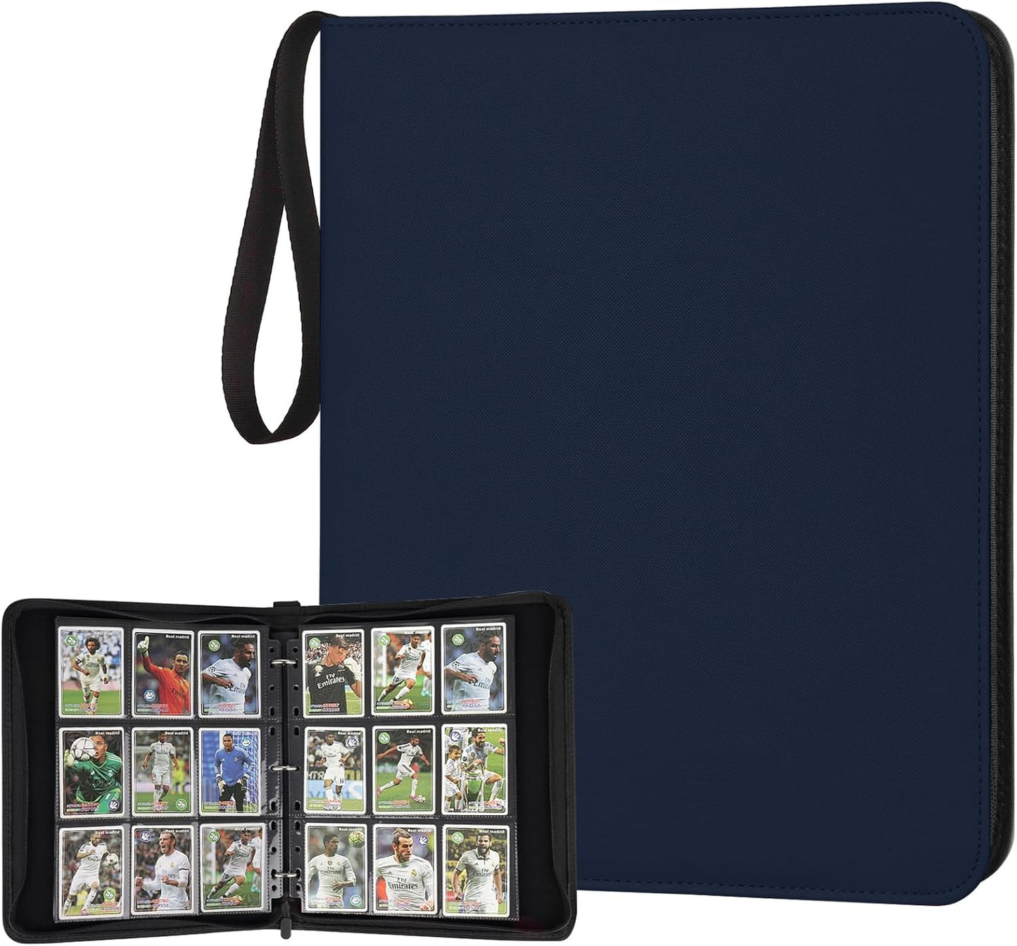 9 Pocket Card Binder, Premium Zip Trading Card Binder, 720 Double Sided Pocket PU Card Collection Binder, Collector Card Album, Card Folder for MTG, TCG, Sports Cards, Game Cards (DARK BLUE)