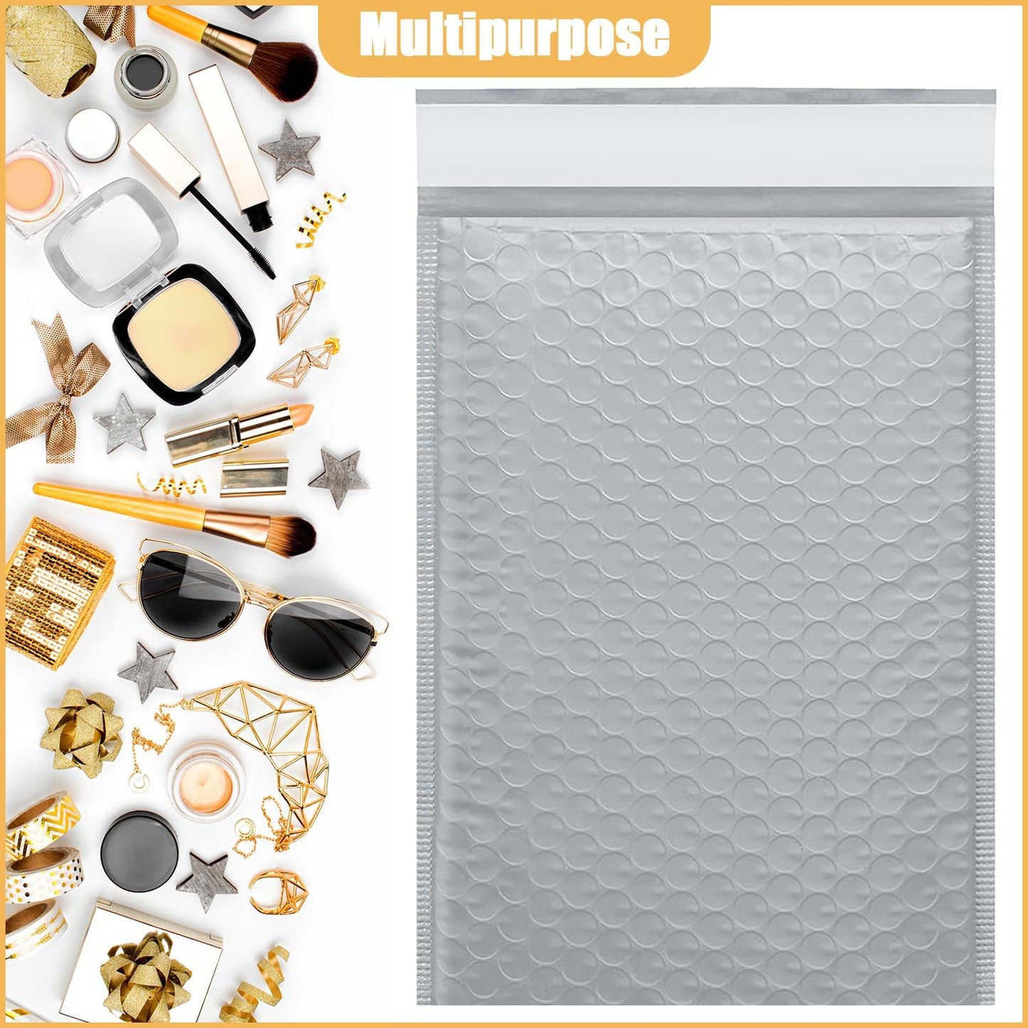 4in x 7in Bubble Mailer, Gray Poly Mailer, Padded Envelope, Shipping Envelope, Waterproof, Self-Sealing, For Small Business, Shipping, Mailing, Boutique Packaging(100PCS)