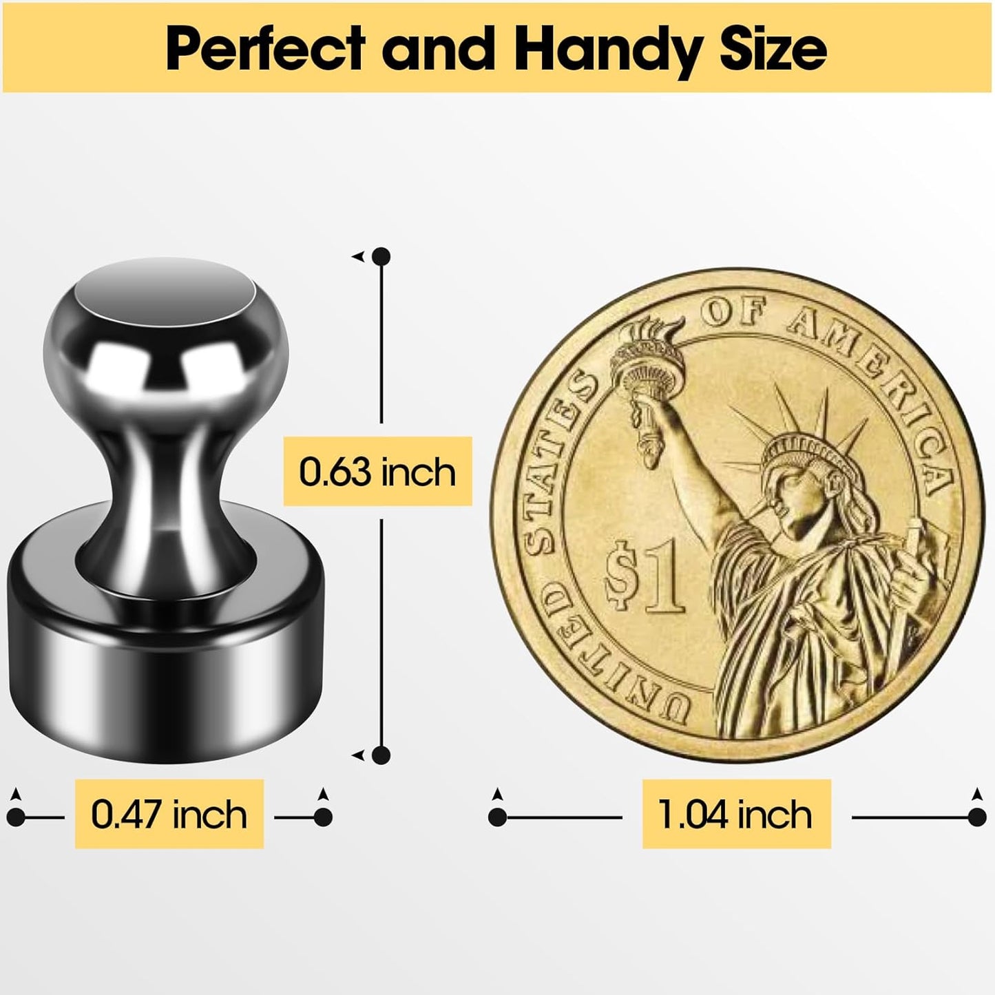 45 Pack Whiteboard Magnets - Refrigerator, Office & School Magnets - Small Neodymium Magnetic Push Pins